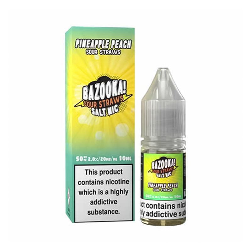 Pineapple Peach Bazooka Nicotine Salt Sour Straws
