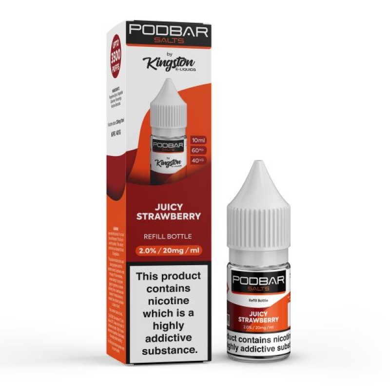 Kingston Podbar Salts Nicotine Salt  Juicy Strawberry