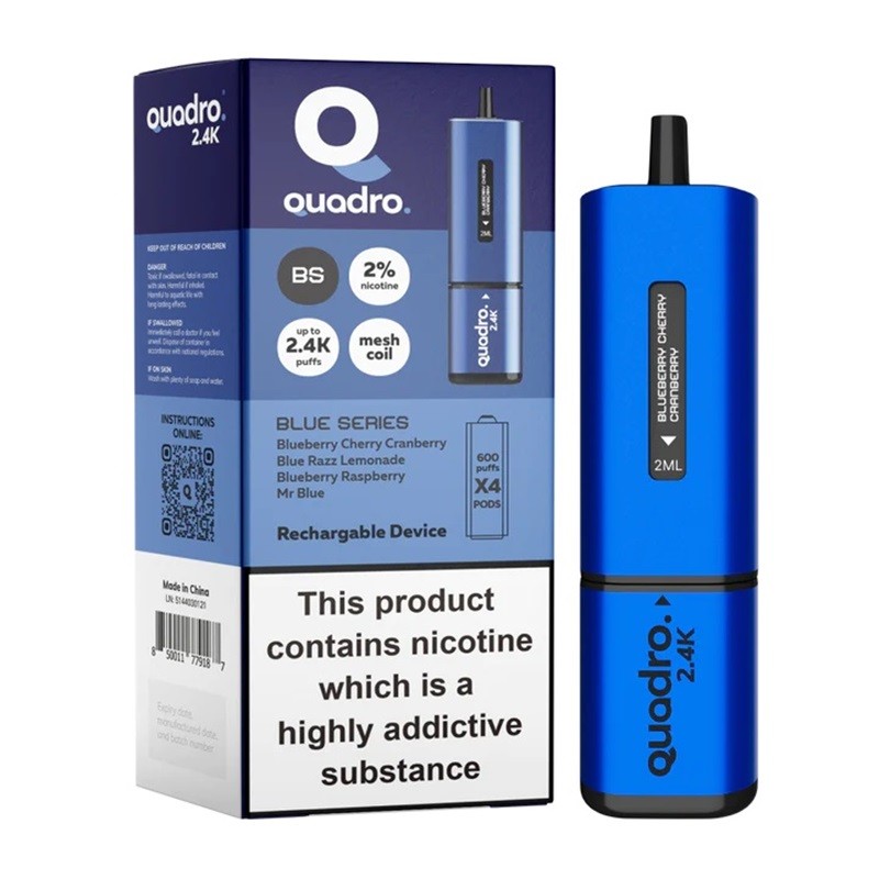 quadro 2.4k dispsoable vape blue series