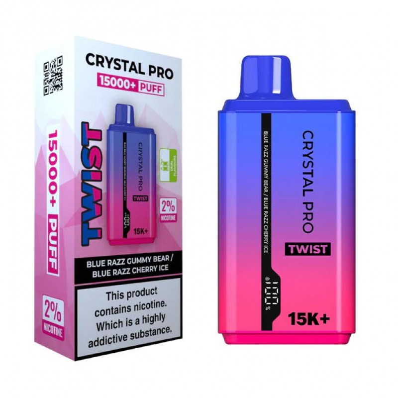 blue razz gummy bear/blue razz cherry ice crystal pro twist 15000