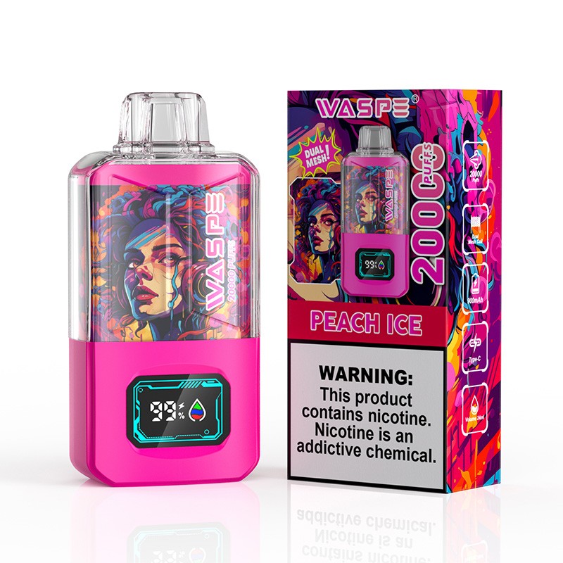 waspe box 20000 peach ice