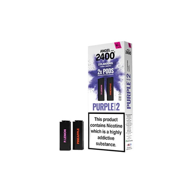 Purple Edition 2 Vapes Bars Angel 2400 Pod