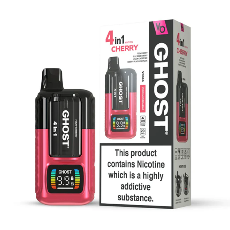 Cherry Edition Vapes Bars Ghost 4 in 1 Pod Kit 850mAh