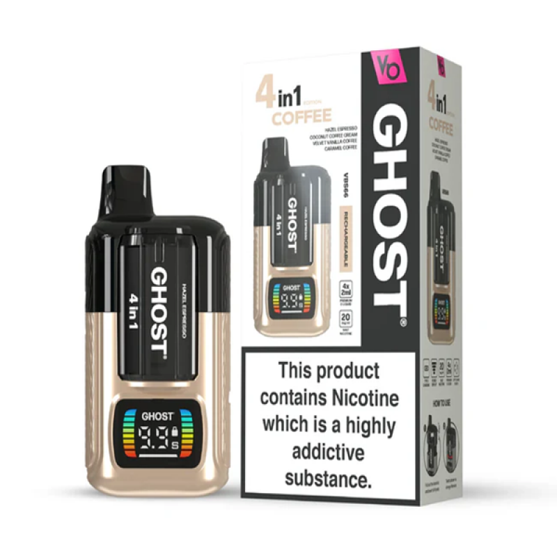 Coffee Edition Vapes Bars Ghost 4 in 1 Pod Kit 850mAh