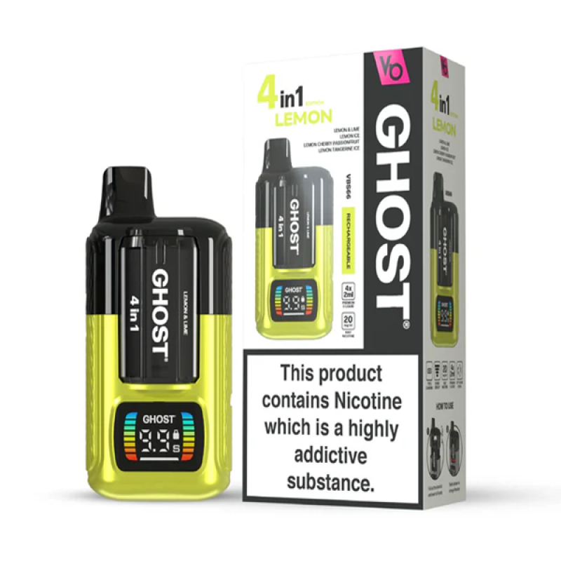 Lemon Edition Vapes Bars Ghost 4 in 1 Pod Kit 850mAh