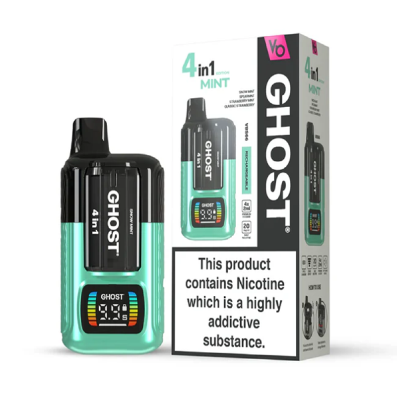 Mint Edition Vapes Bars Ghost 4 in 1 Pod Kit 850mAh