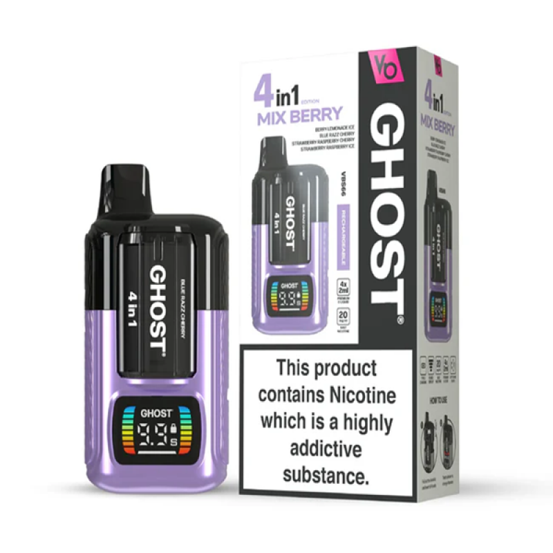 Mix Berry Edition Vapes Bars Ghost 4 in 1 Pod Kit 850mAh