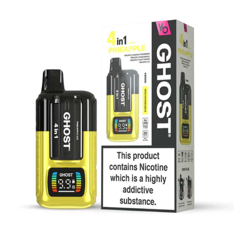 Pineapple Edition Vapes Bars Ghost 4 in 1 Pod Kit 850mAh