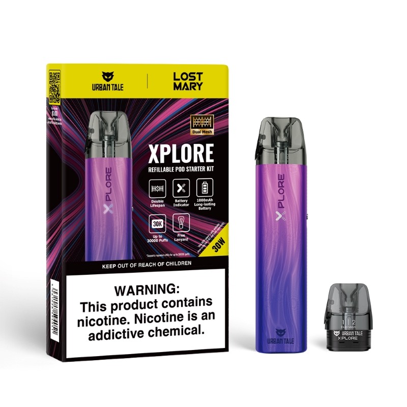 blue purple urban tale x lost mary xplore pod kit
