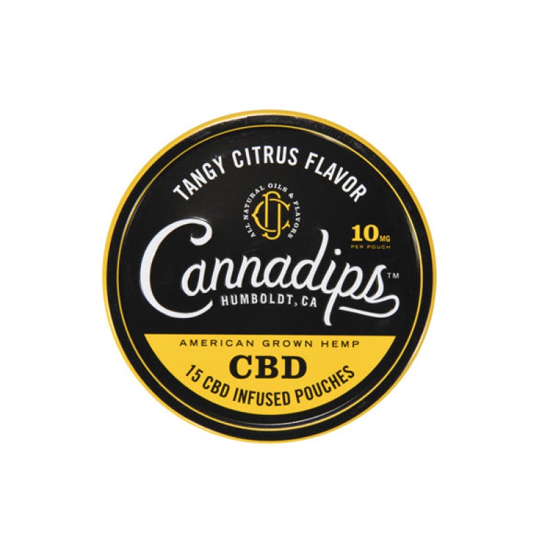 cannadips 150mg cbd snus pouches tangy citrus