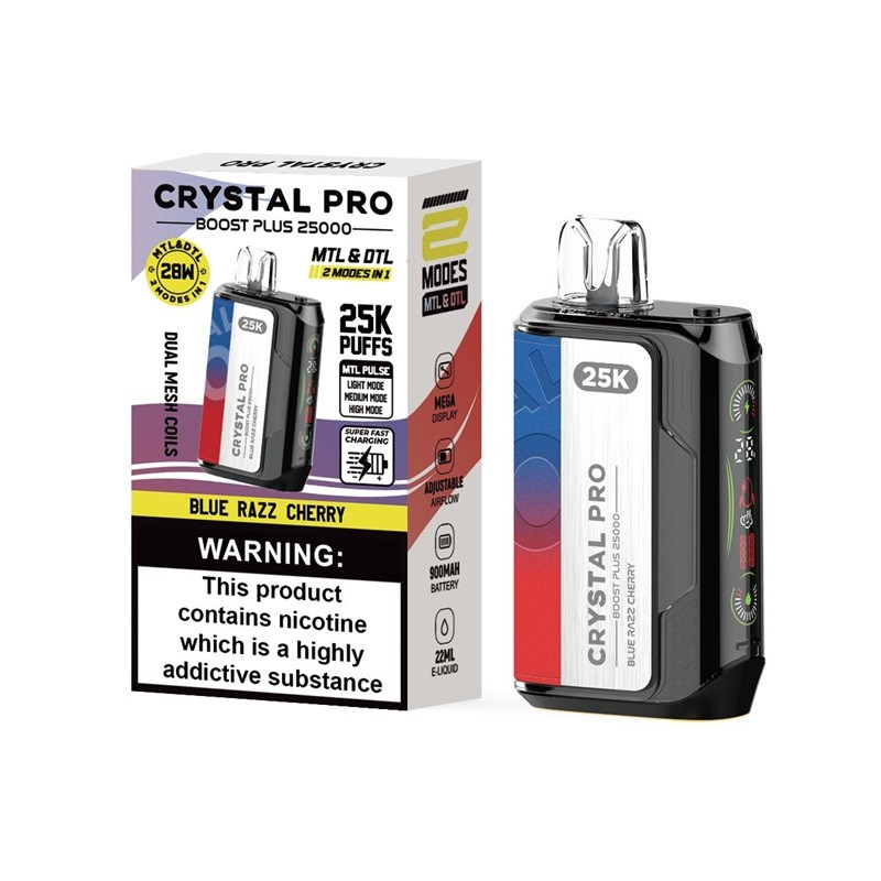 Blue Razz Cherry Crystal Pro Boost Plus 25K Disposable Vape