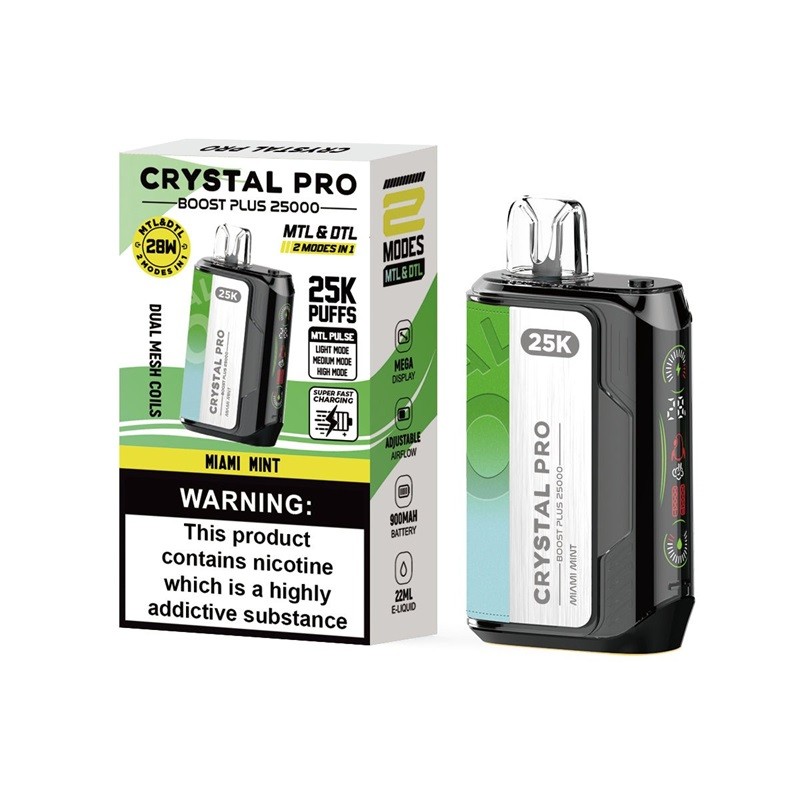 Miami Mint Crystal Pro Boost Plus 25K Disposable Vape
