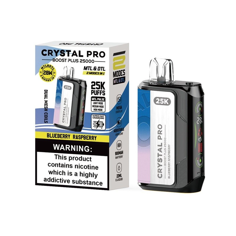 Blueberry Raspberry Crystal Pro Boost Plus 25K Disposable Vape