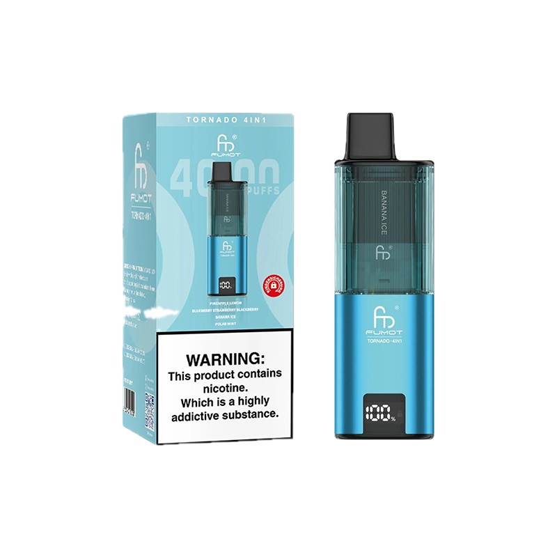 light blue fumot tornado 4 in 1 disposable vape