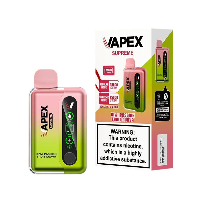 Kiwi Passion Fruit Guava Vapex Supreme 25000 Disposable Vape
