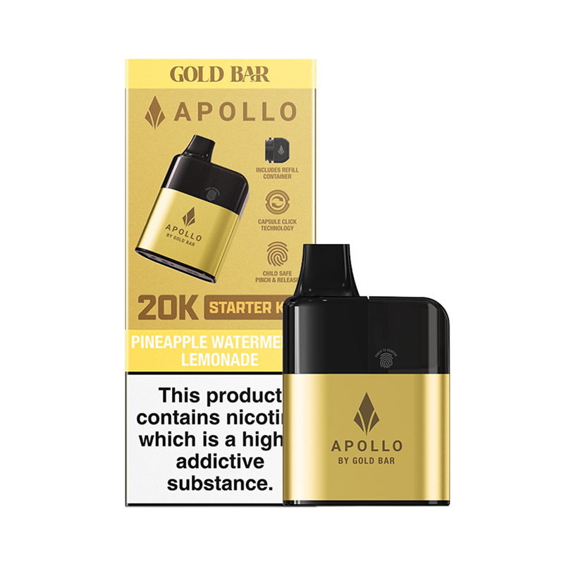 pineapple watermelon lemonade gold bar apollo 20k disposable vape