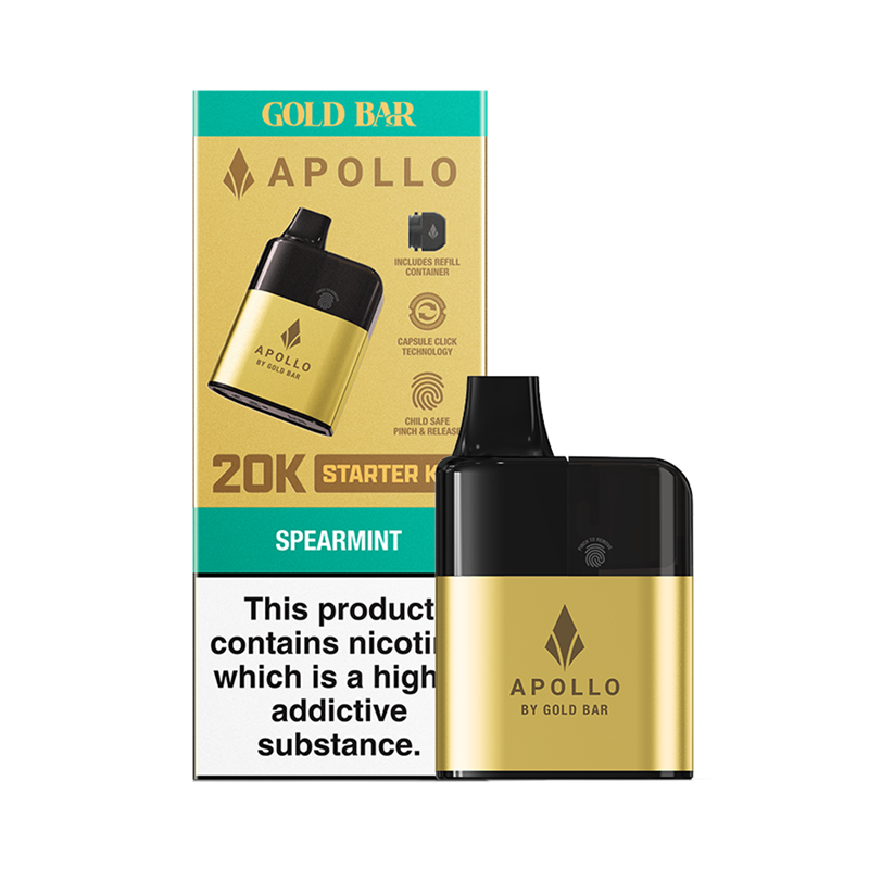 spearmint gold bar apollo 20k disposable vape