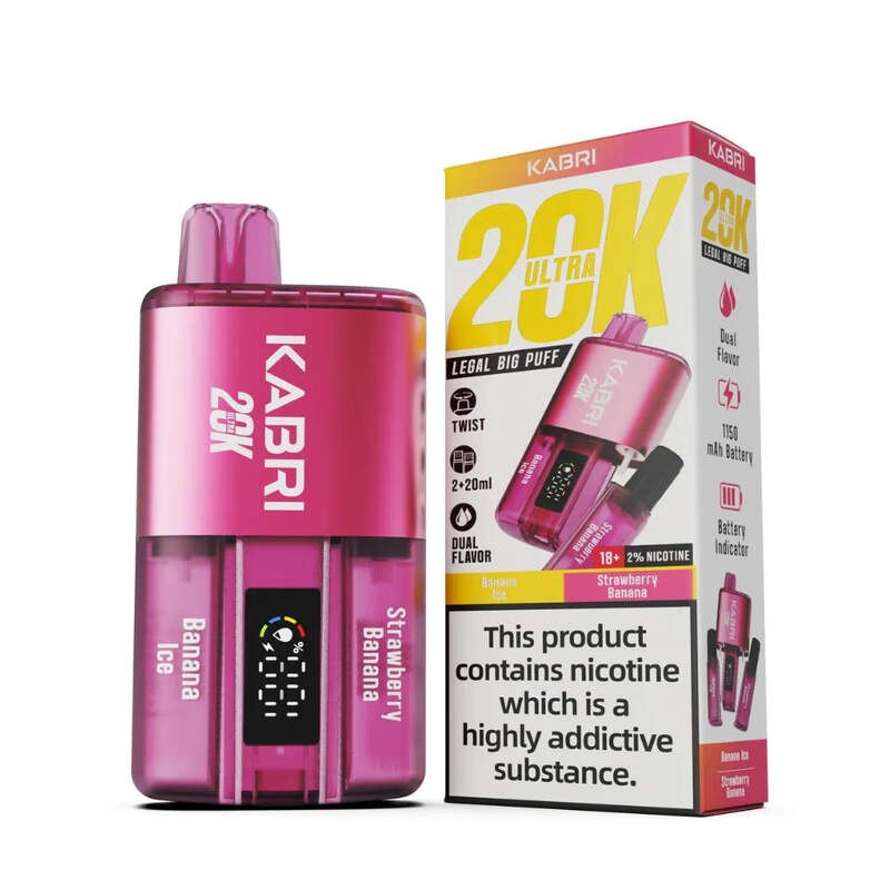 kabri 20k vape banana ice & strawberry banana
