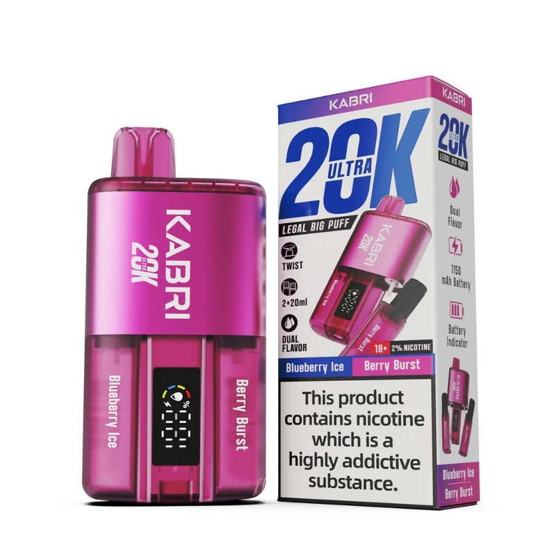 kabri 20k vapes blueberry ice & berry burst