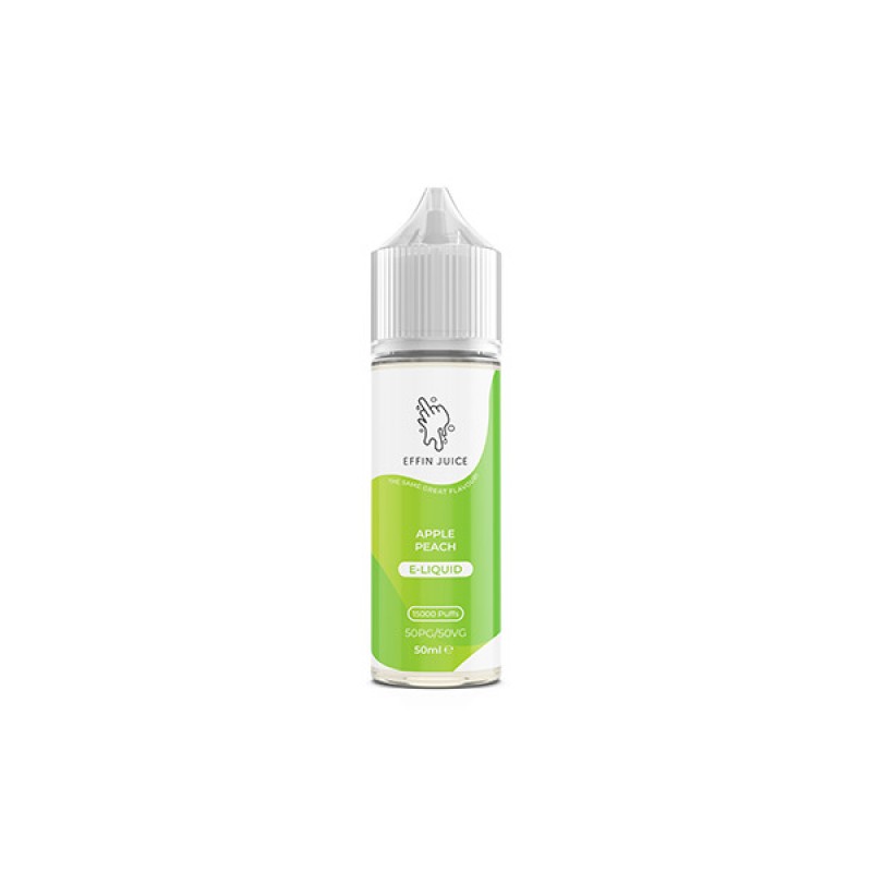 apple peach effin juice shortfill e-liquid