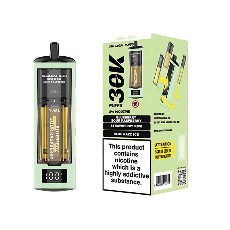 blueberry sour raspberry / strawberry kiwi / blue razz ice bloody bar 30k