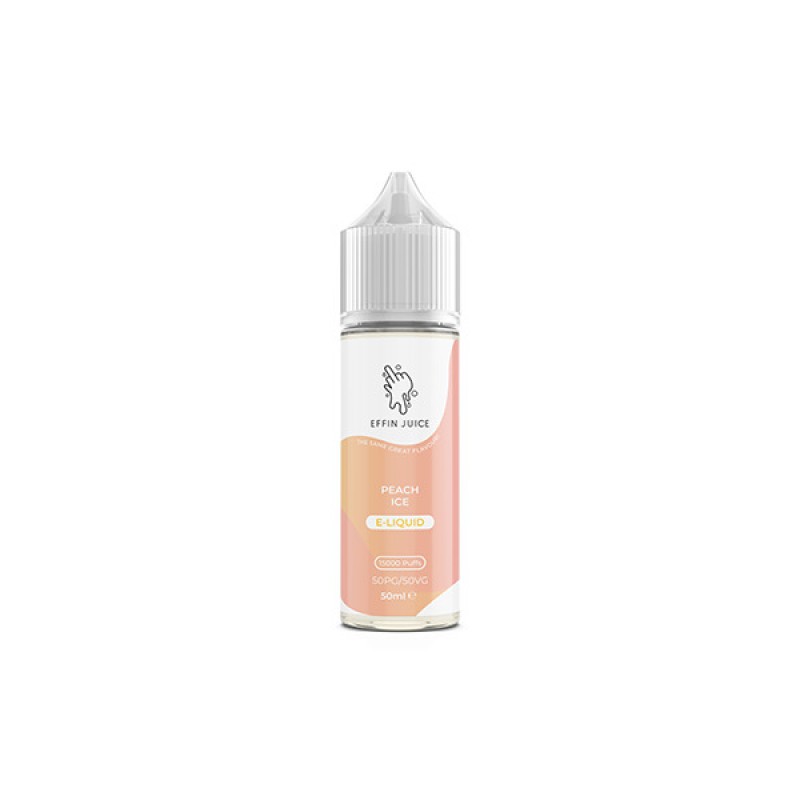 peach ice effin juice shortfill e-liquid