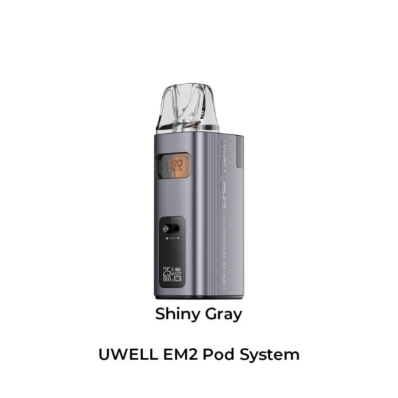 shiny gray uwell em2 pod kit