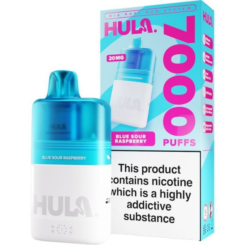 blue sour raspberry hula 7000 prefilled pod kit