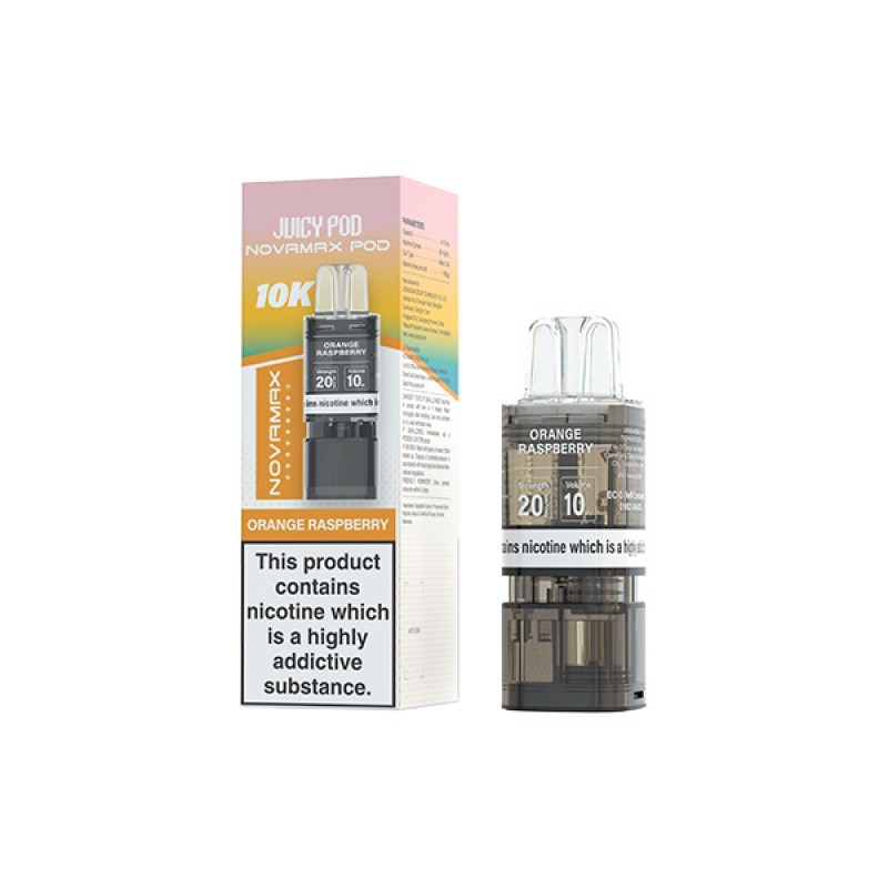 orange raspberry juicy pod novamax prefilled pod