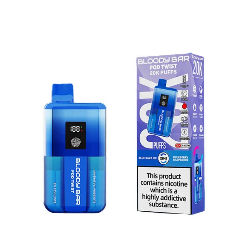 blue razz ice / blueberry raspberry bloody bar 20k pod twist