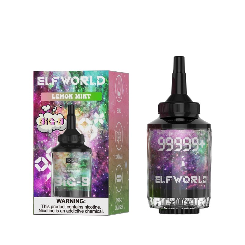 lemon mint elfworld big-b 99999 hookah kit