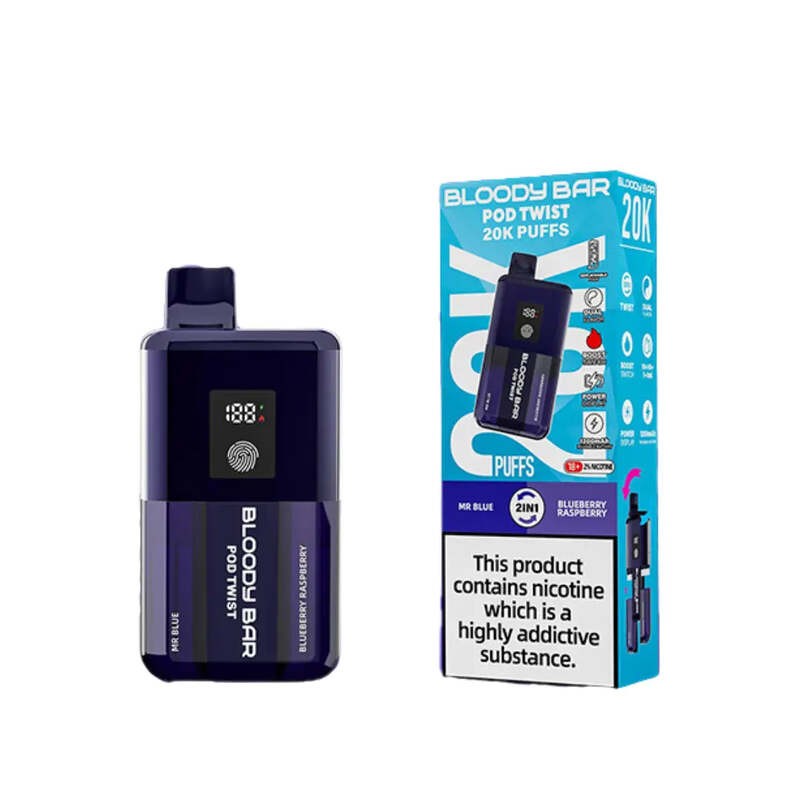 mr blue / blueberry raspberry bloody bar 20k pod twist