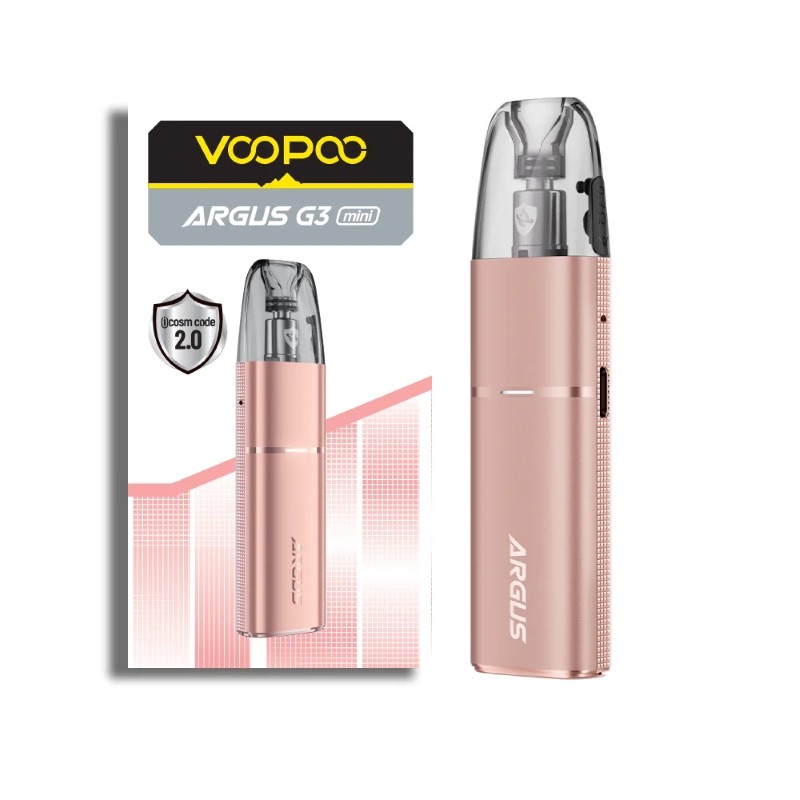 rose gold voopoo argus g3 mini pod kit