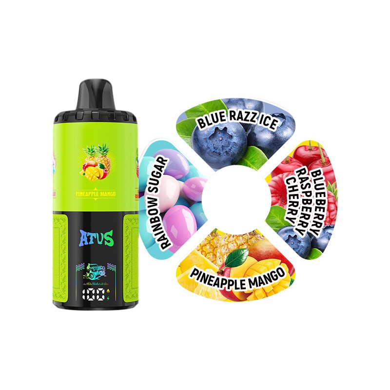 blue razz ice / rainbow sugar / pineapple mango / blueberry atvs 60k 4 in 1 kit