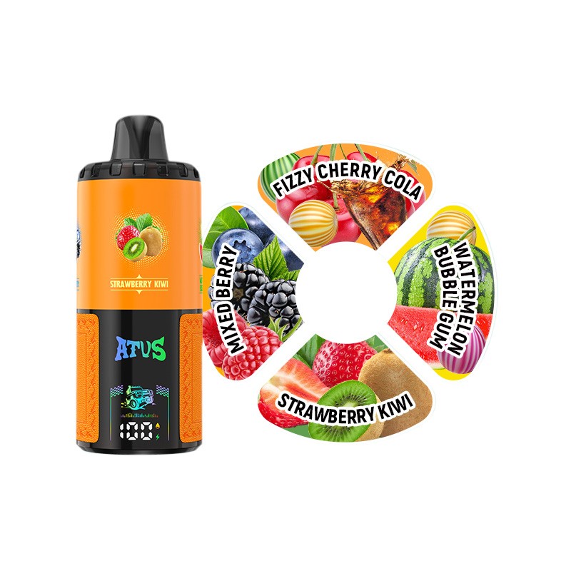 fizzy cherry cola / mixed berry / strawberry kiwi / watermelon bubble gum atvs 60k 4 in 1 kit