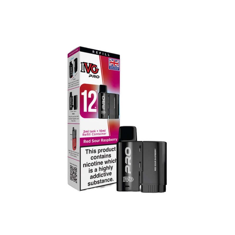 red sour raspberry ivg pro 12 prefilled pod