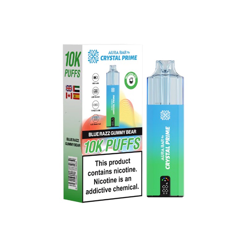 blue razz gummy bear crystal prime aura bar 10k