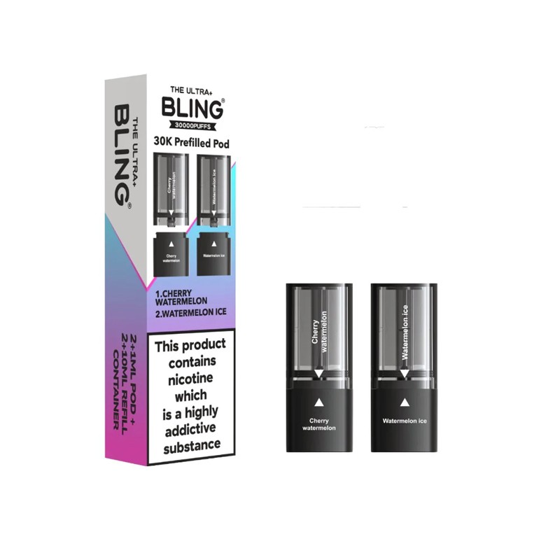 cherry watermelon / watermelon ice bling ultra plus 30k prefilled pod