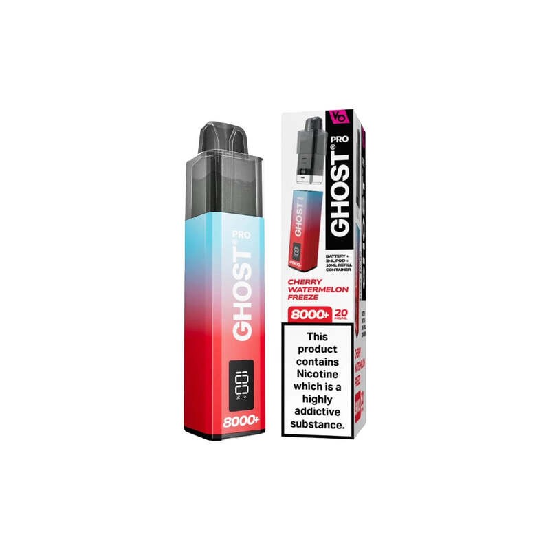 cherry watermelon freeze vapes bars ghost pro 8000+
