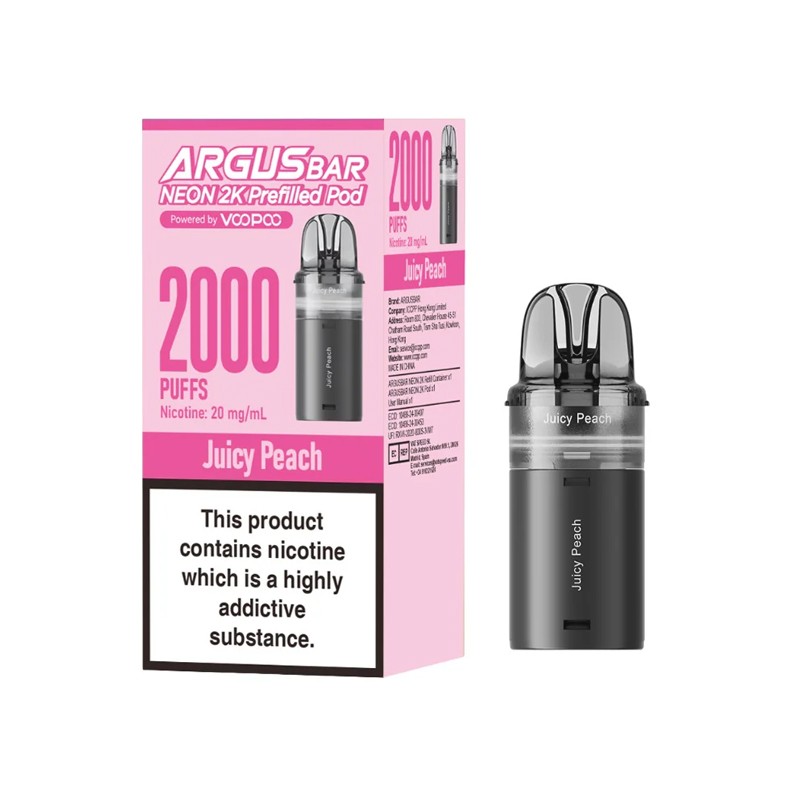 juicy peach voopoo argus bar neon pod