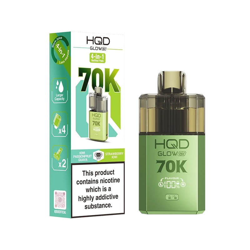 kiwi passionfruit guava / strawberry kiwi hqd glow air 70k