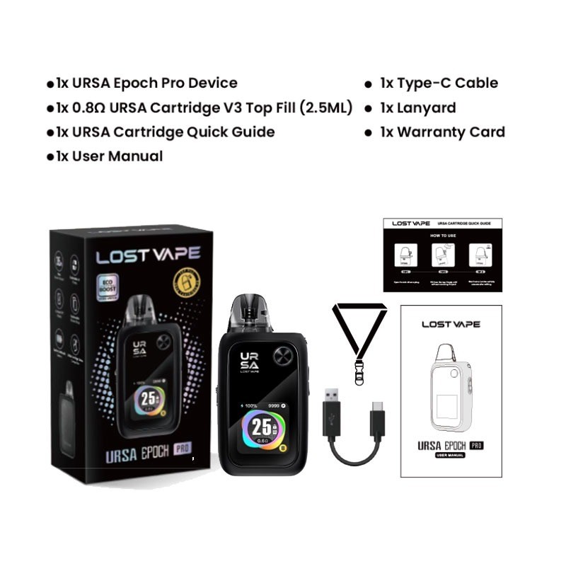 lost vape ursa epoch pro pod kit package