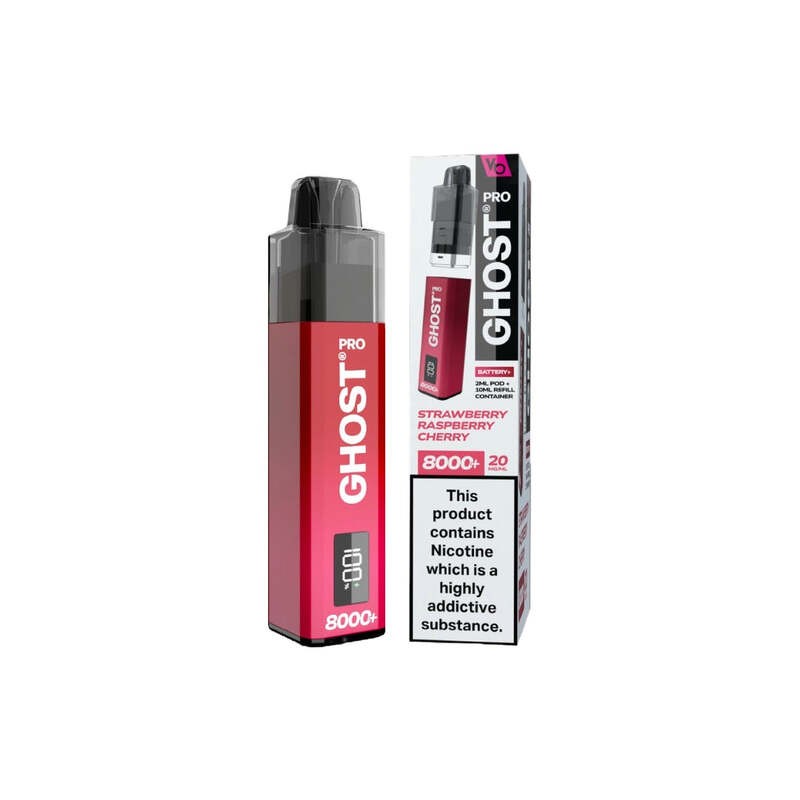 strawberry raspberry cherry vapes bars ghost pro 8000+