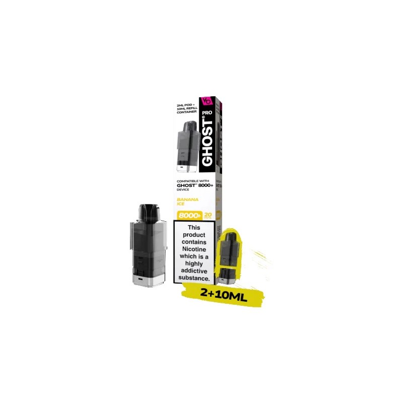 banana ice vapes bars ghost pro prefilled pod