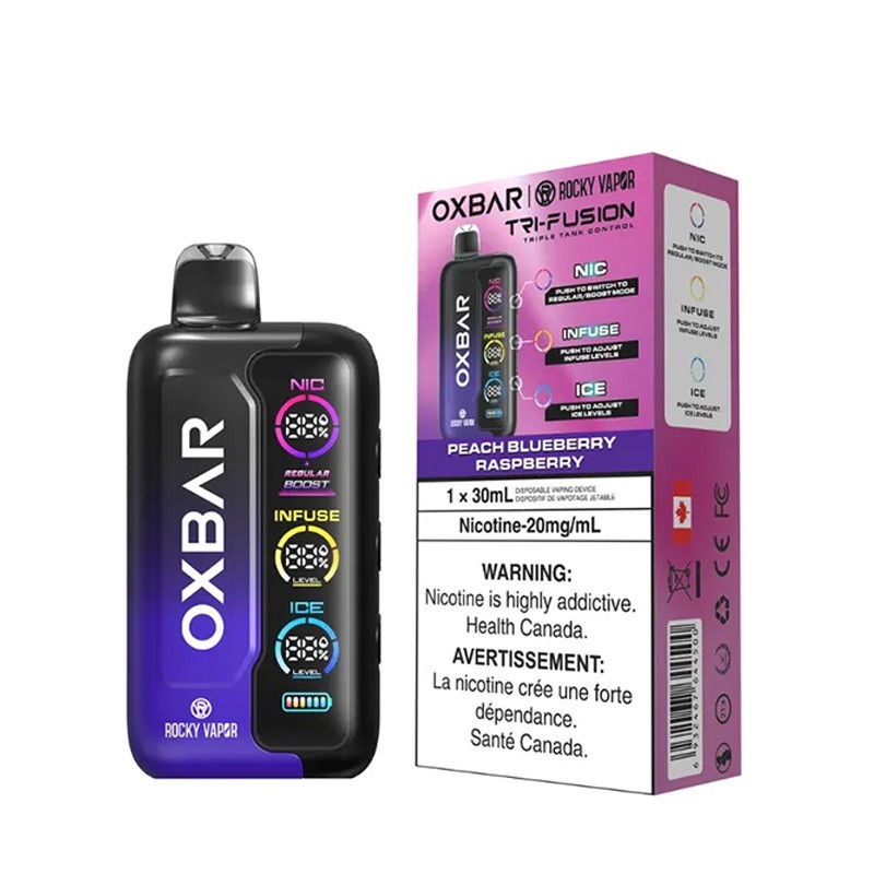 peach blueberry raspberry oxbar tri fusion 45k