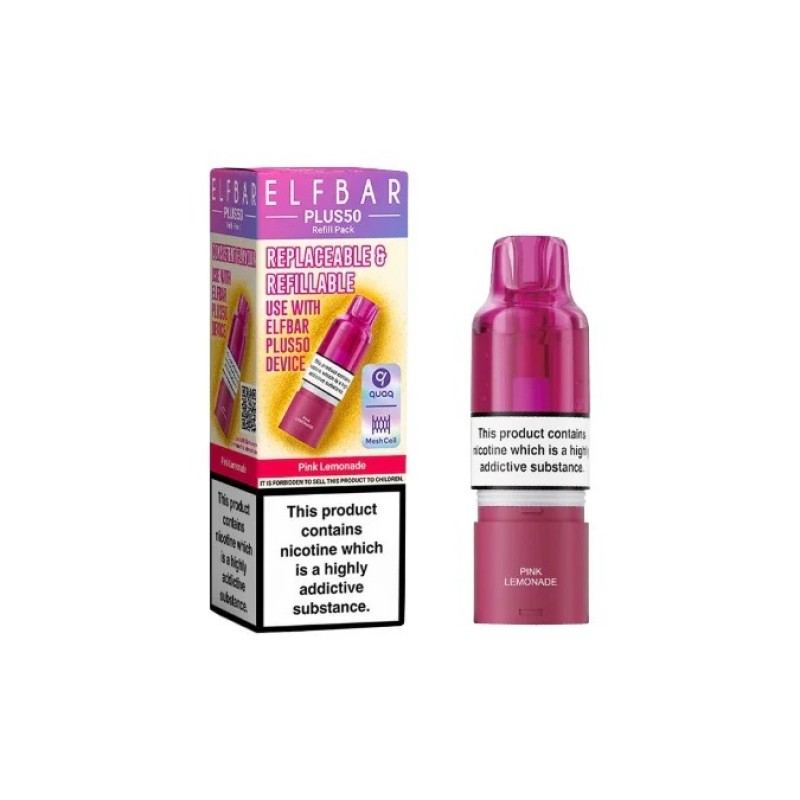 pink lemonade elf bar plus 50 prefilled pod