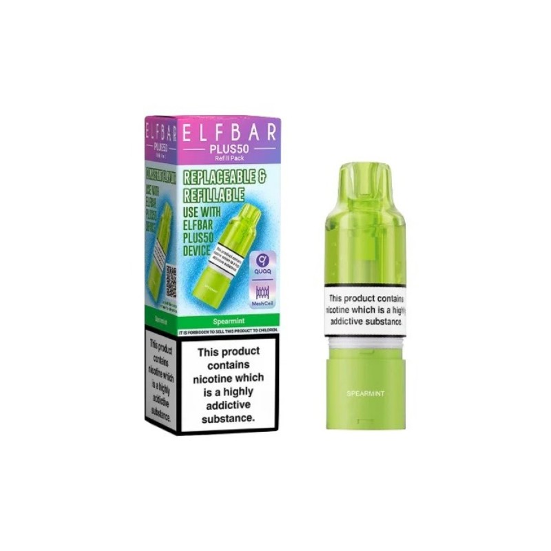 spearmint elf bar plus 50 prefilled pod
