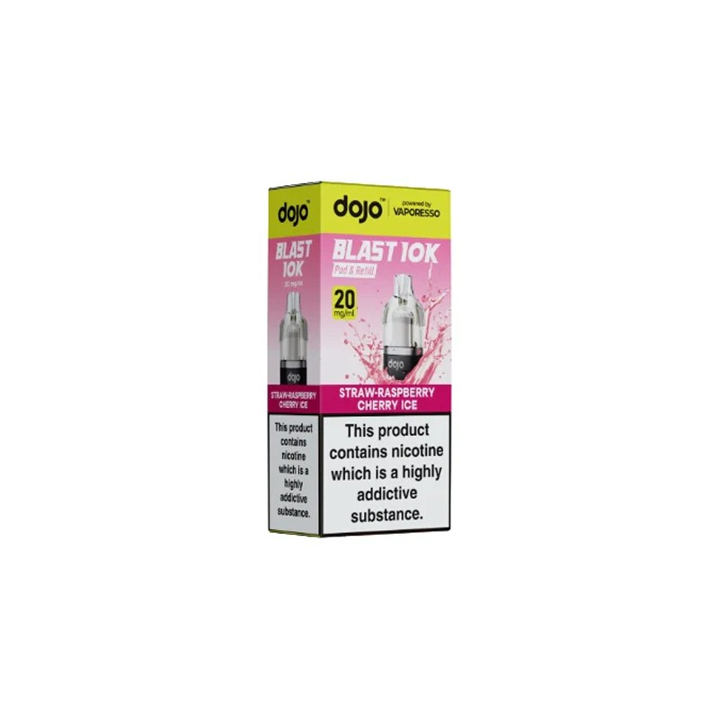 straw-raspberry cherry ice vaporesso dojo blast 10k prefilled pod