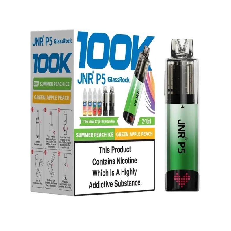 summer peach ice / green apple peach jnr p5 glassrock 100k