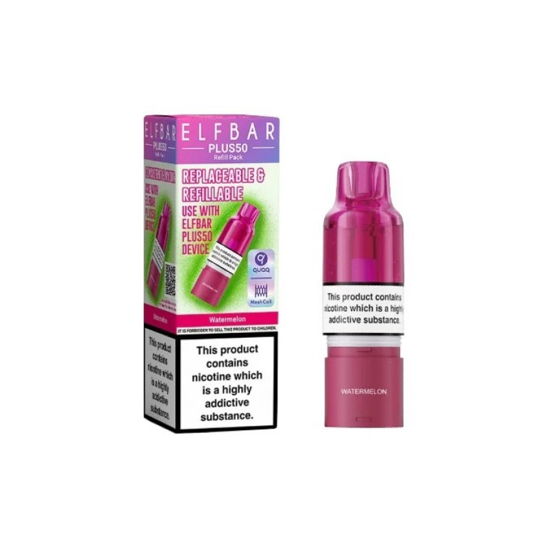 watermelon elf bar plus 50 prefilled pod